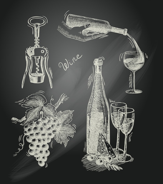 Wine chalkboard decorative set