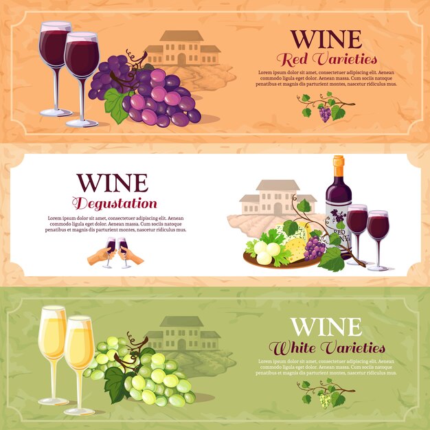 Wine Degustation Horizontal Banners