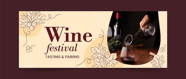 Wine festival  facebook cover template
