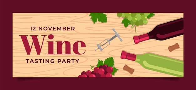 Бесплатное векторное изображение Шаблон обложки фестиваля вина на facebook