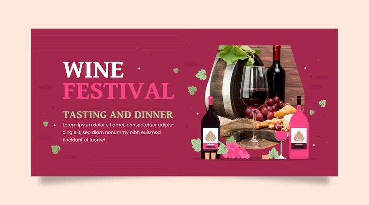 मुफ़्त वेक्टर wine festival horizontal banner