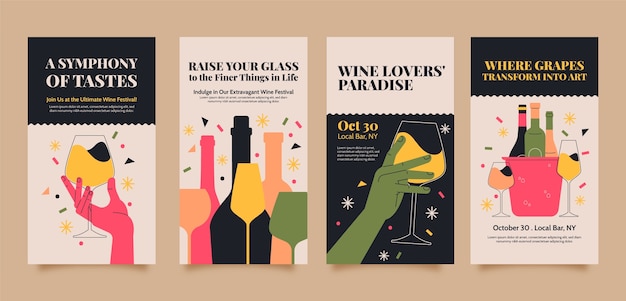 Wine festival instagram stories template