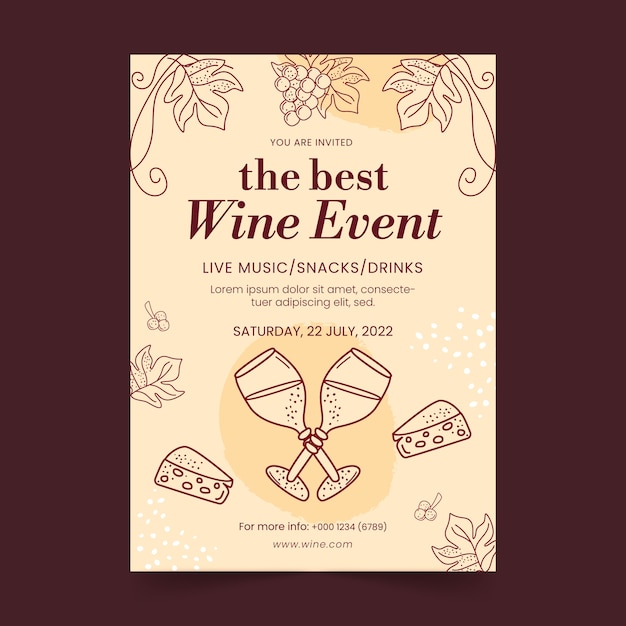 Free vector wine festival  invitation template