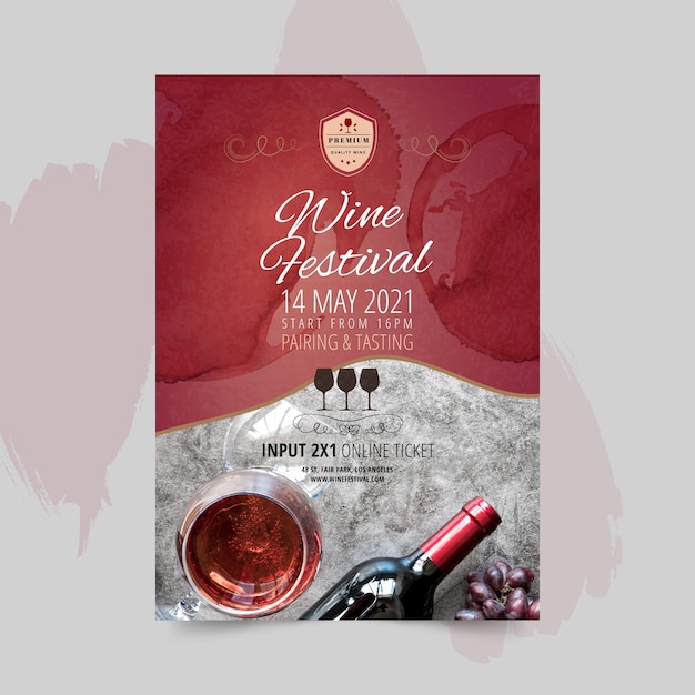 Wine festival poster template