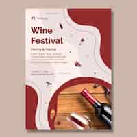 Free vector wine festival poster template