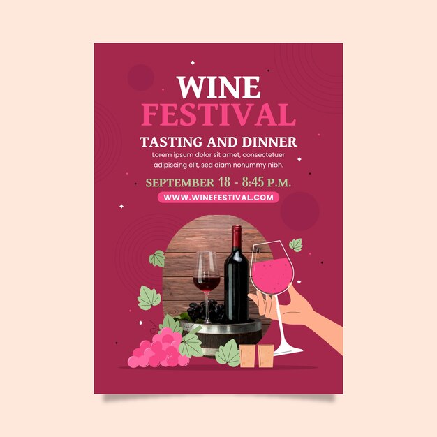 Wine festival poster template