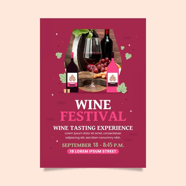 Modello di poster del festival del vino