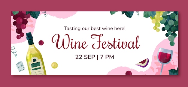 Free vector wine festival  template design