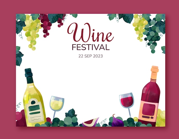 Бесплатное векторное изображение Дизайн шаблона винного фестиваля