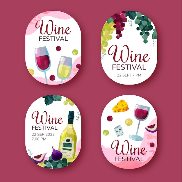 Free vector wine festival  template design
