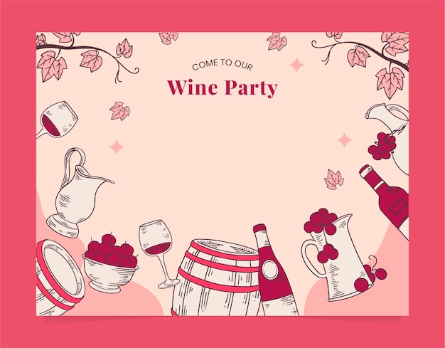 Free vector wine festival template design