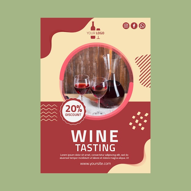 Free vector wine flyer vertical template