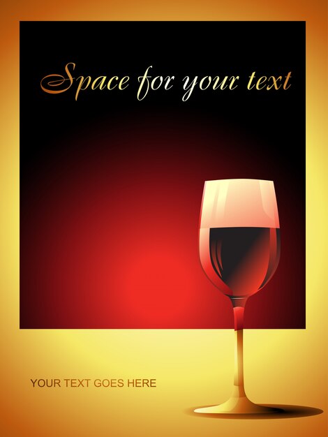 Wine glass on premium red background