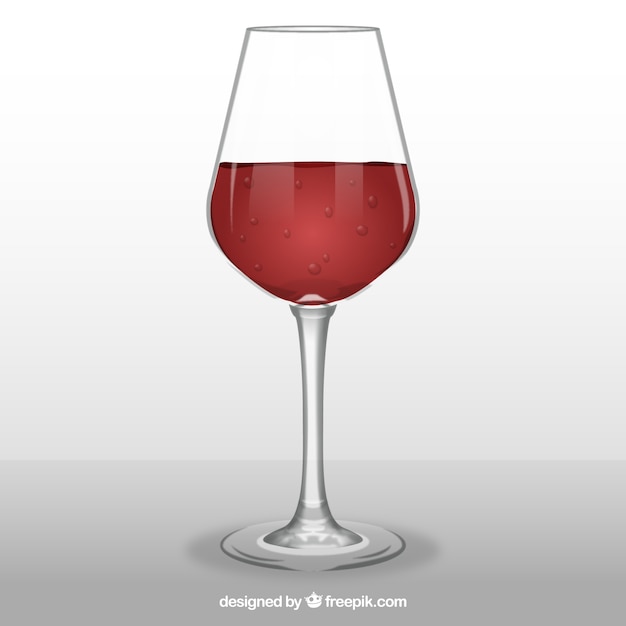 Wine glass in realistic style