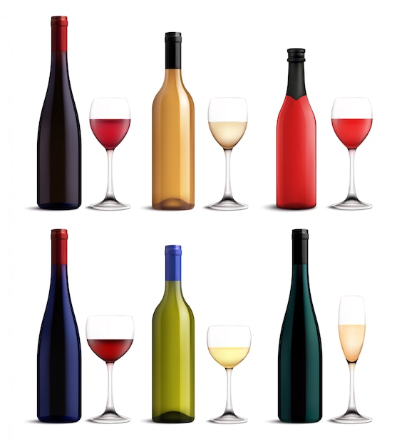 Free vector wine and glass set