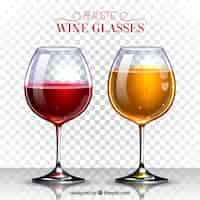 Free vector wine glasses collection in realistic style