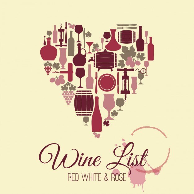 Free Vector wine heart shaped
