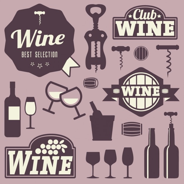 Wine labels and icons design