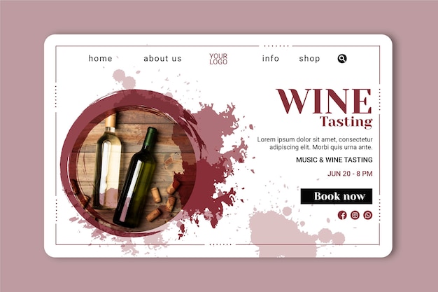 Wine landing page template