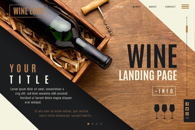 Wine landing page template