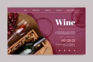 Vettore gratuito pagina di destinazione del vino