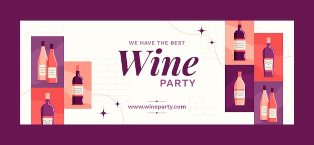 Wine party facebook cover template