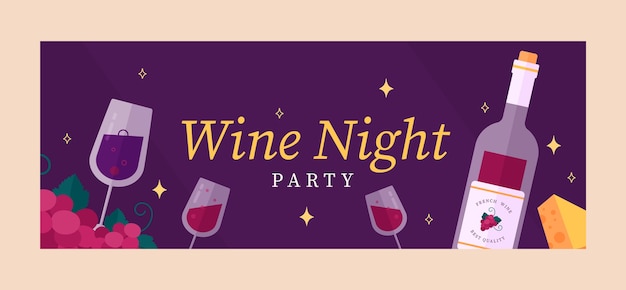 Wine party flat celebration pack facebook cover