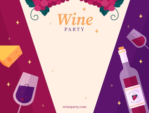 Free vector wine party flat celebration pack photocall