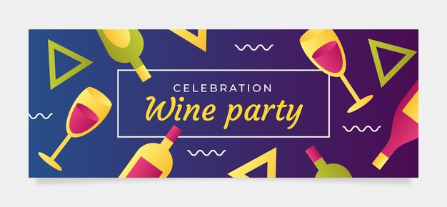Wine party gradient facebook cover