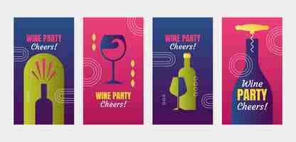 Free vector wine party gradient ig stories