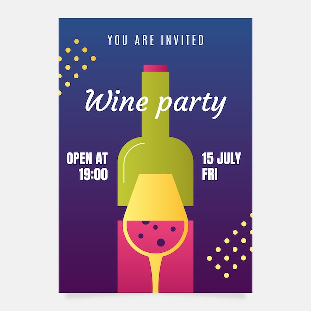 Wine party gradient invitation