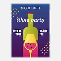 Free vector wine party gradient invitation