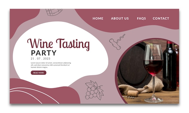 Free vector wine party hand drawn landing page