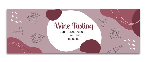 Wine party hand drawn twitter header