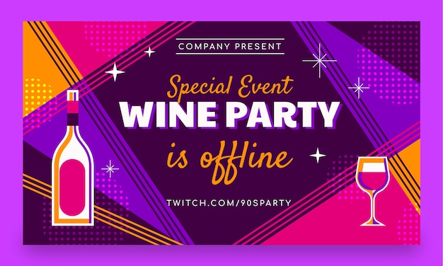 Wine party  social media pack twitch background