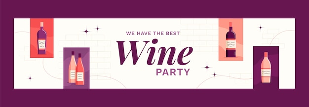 Free vector wine party twitch banner