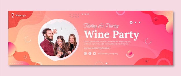 Free vector wine party twitch header