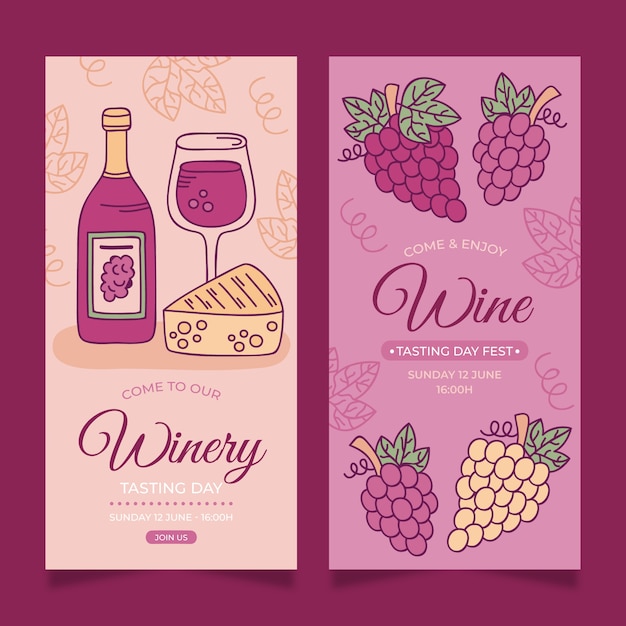 Wine party vertical banner