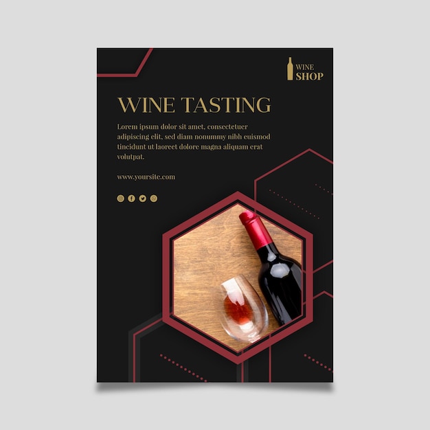 Free vector wine shop poster template