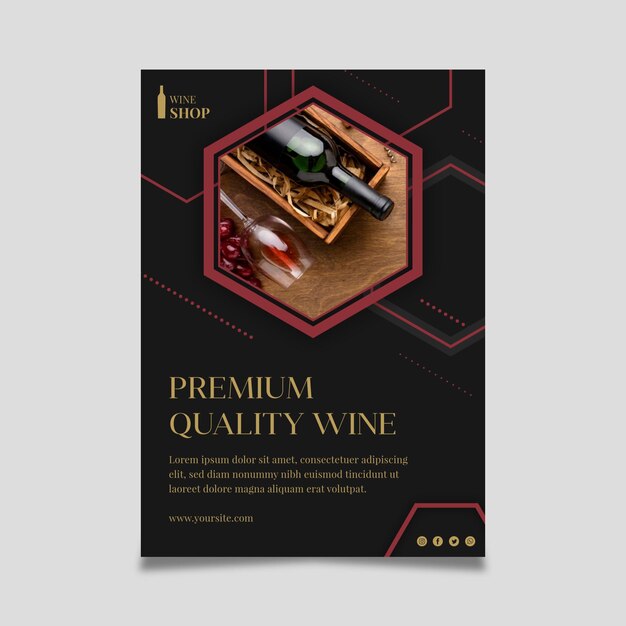 Wine shop template poster