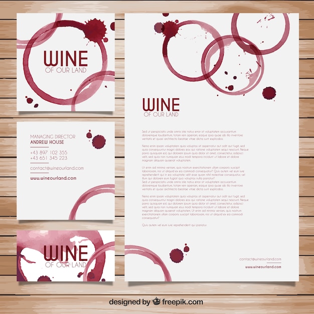 Wine stains stationery