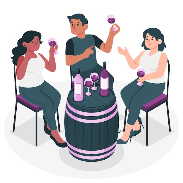 Free vector wine tasting concept illustration