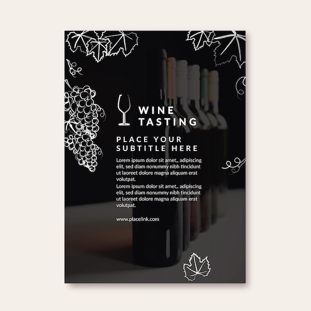 Free vector wine tasting template flyer