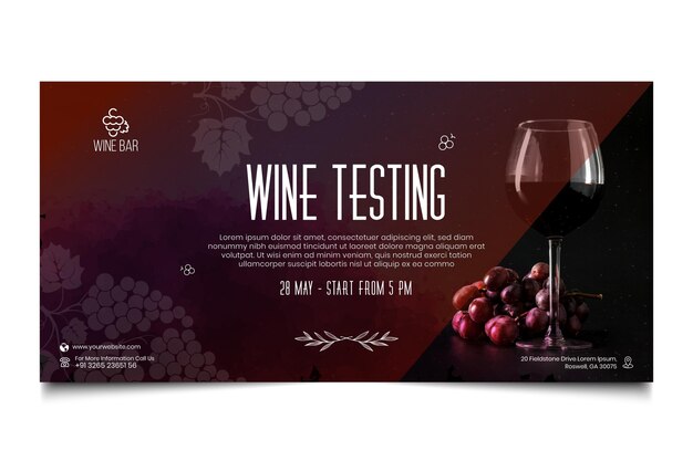 Wine testing banner template