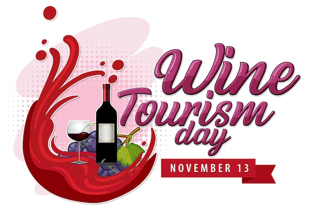 Free vector wine tourism day banner design