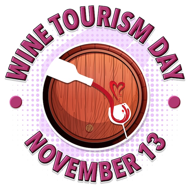 Бесплатное векторное изображение Дизайн баннера дня винного туризма