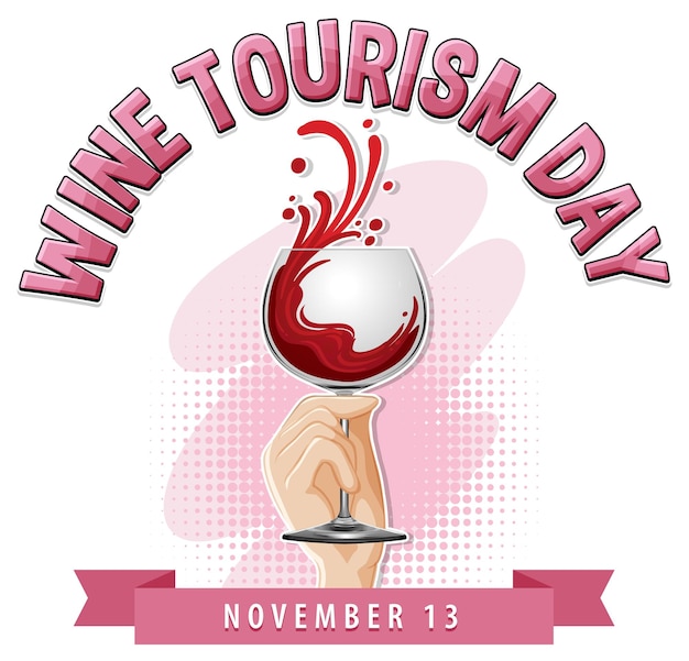 Free vector wine tourism day banner design