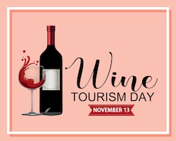 Wine tourism day font logo design