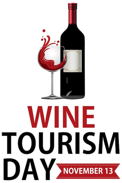 Free vector wine tourism day font logo design