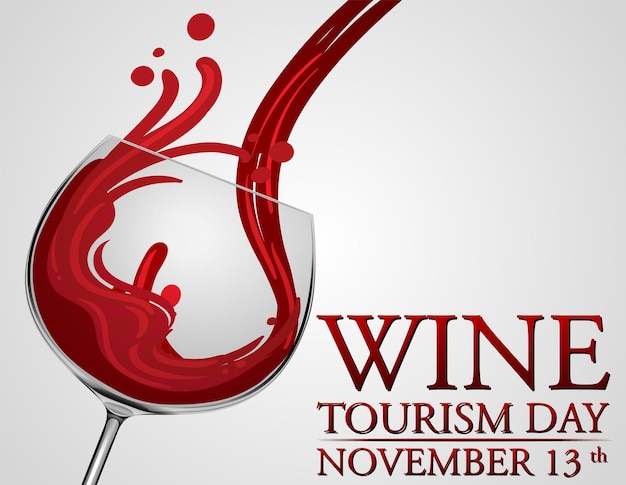 Free vector wine tourism day poster template